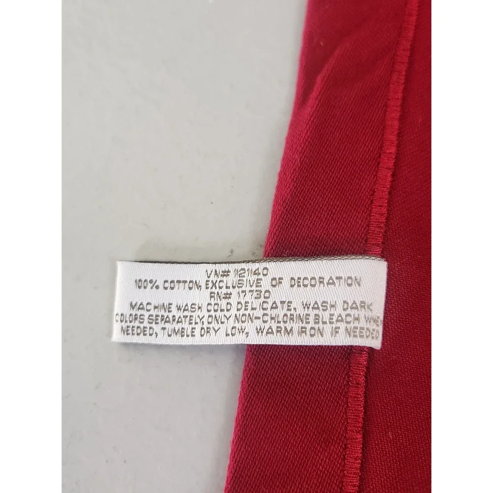 Fieldcrest Cloth Napkins Set of 4 18x18 Red 100% Cotton Classic Hem